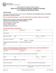 Waiver for Increasing the Allotment of Medical Cannabis for a Registered Qualifying Patient - Illinois