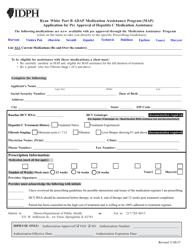 Document preview: Ryan White Part B Adap Medication Assistance Program (Map) Application for Pre Approval of Hepatitis C Medication Assistance - Illinois