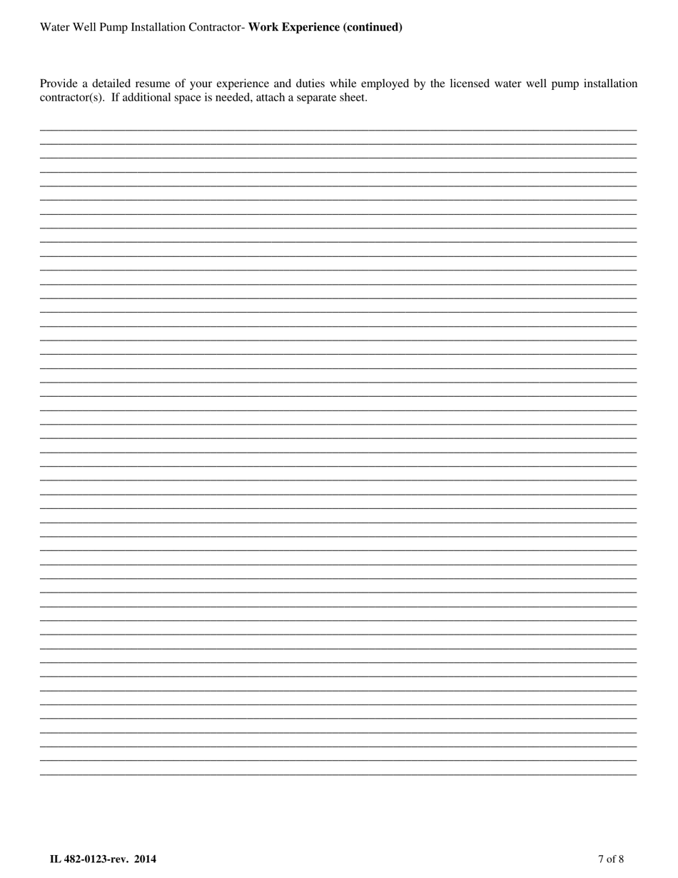 Form IL482-0123 Application for Licensure - Illinois, Page 7