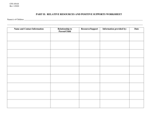 Form CFS458-B Relative Resources and Positive Supports Worksheet - Illinois, Page 3