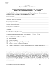 Document preview: Form CFS672-6 License Exemption for School-Aged Child Care Programs Seeking Child Care Assistance Program (Ccap) Approval - Illinois