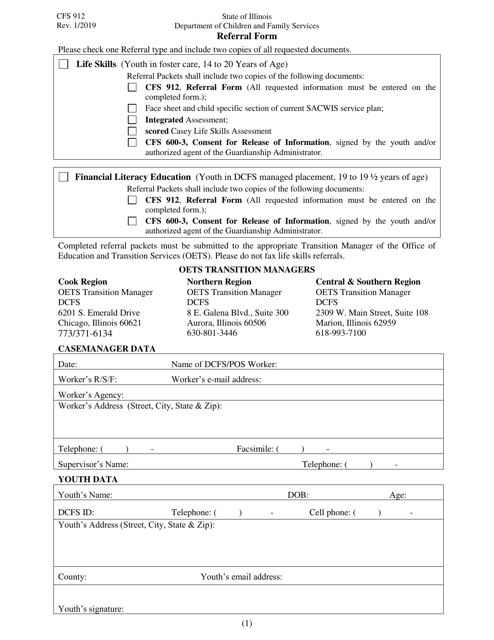 Form CFS912  Printable Pdf