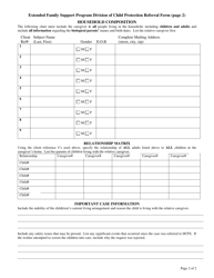 Form CFS1448 Extended Family Support Program Division of Child Protection Referral Form - Illinois, Page 2