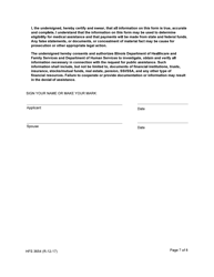 Form HFS3654 Additional Financial Information for Long Term Care Applicants - Illinois, Page 7