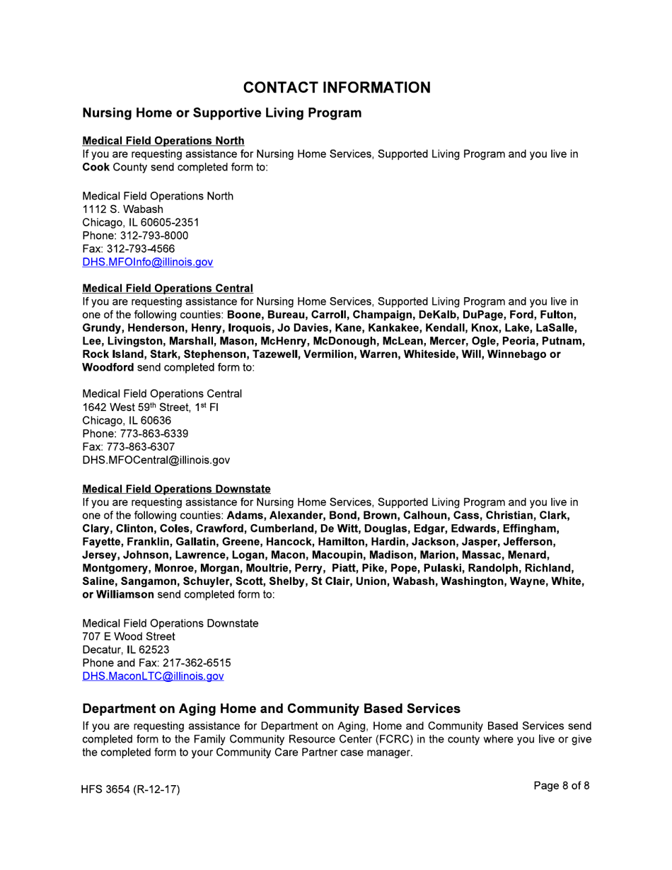 Form HFS3654 Additional Financial Information for Long Term Care Applicants - Illinois, Page 8