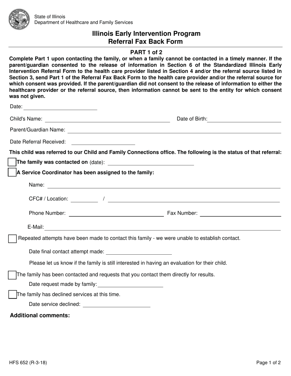 Form Hfs652 Fill Out Sign Online And Download Fillable Pdf Illinois Templateroller 2611