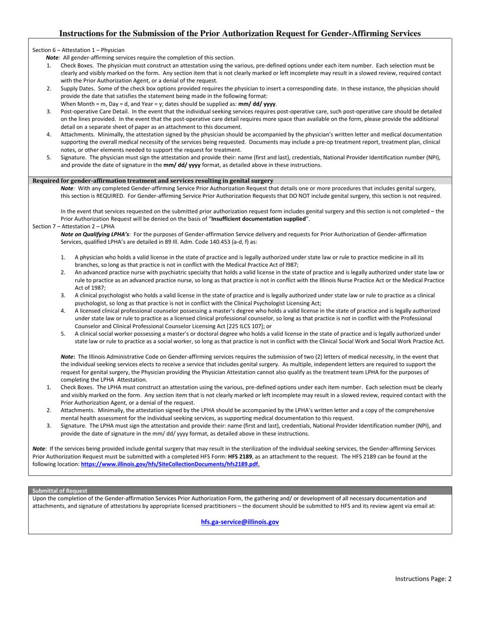Prior Authorization for Gender-Affirming Services - Illinois, Page 5