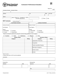 Form BC1777 Contractor&#039;s Performance Evaluation - Illinois