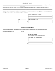 Form BC503 Assignment of Contract/Consent to Assignment of Contract - Illinois, Page 2