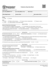 Document preview: Form BDC802 Pedestrian Stop Data Sheet - Illinois
