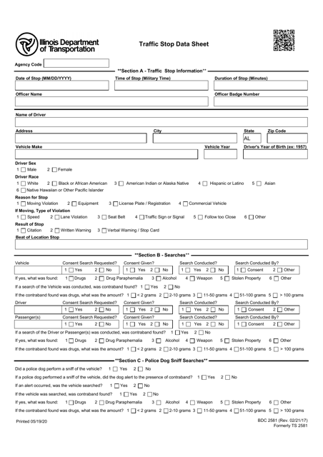 Form BDC2581  Printable Pdf