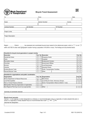 Form BDE1702 Bicycle Travel Assessment - Illinois