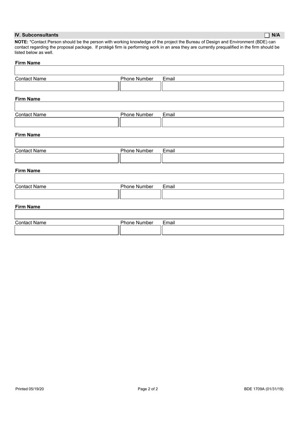 Form BDE1709A Consultant Information - Illinois, Page 2