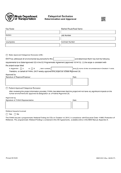 Document preview: Form BDE2301 Categorical Exclusion Determination and Approval - Illinois