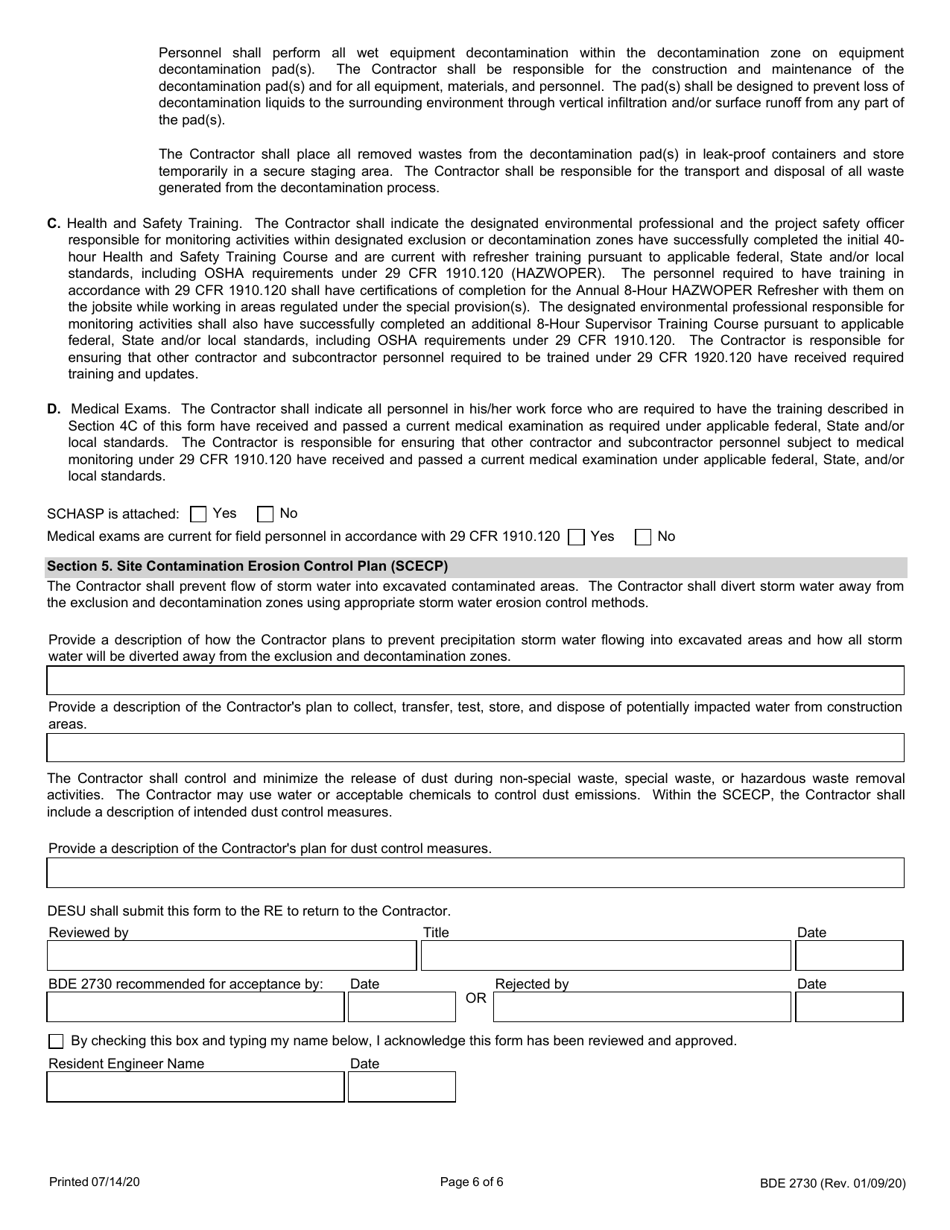 Form BDE2730 Regulated Substances Pre-construction Plan (Rspcp) - Illinois, Page 6