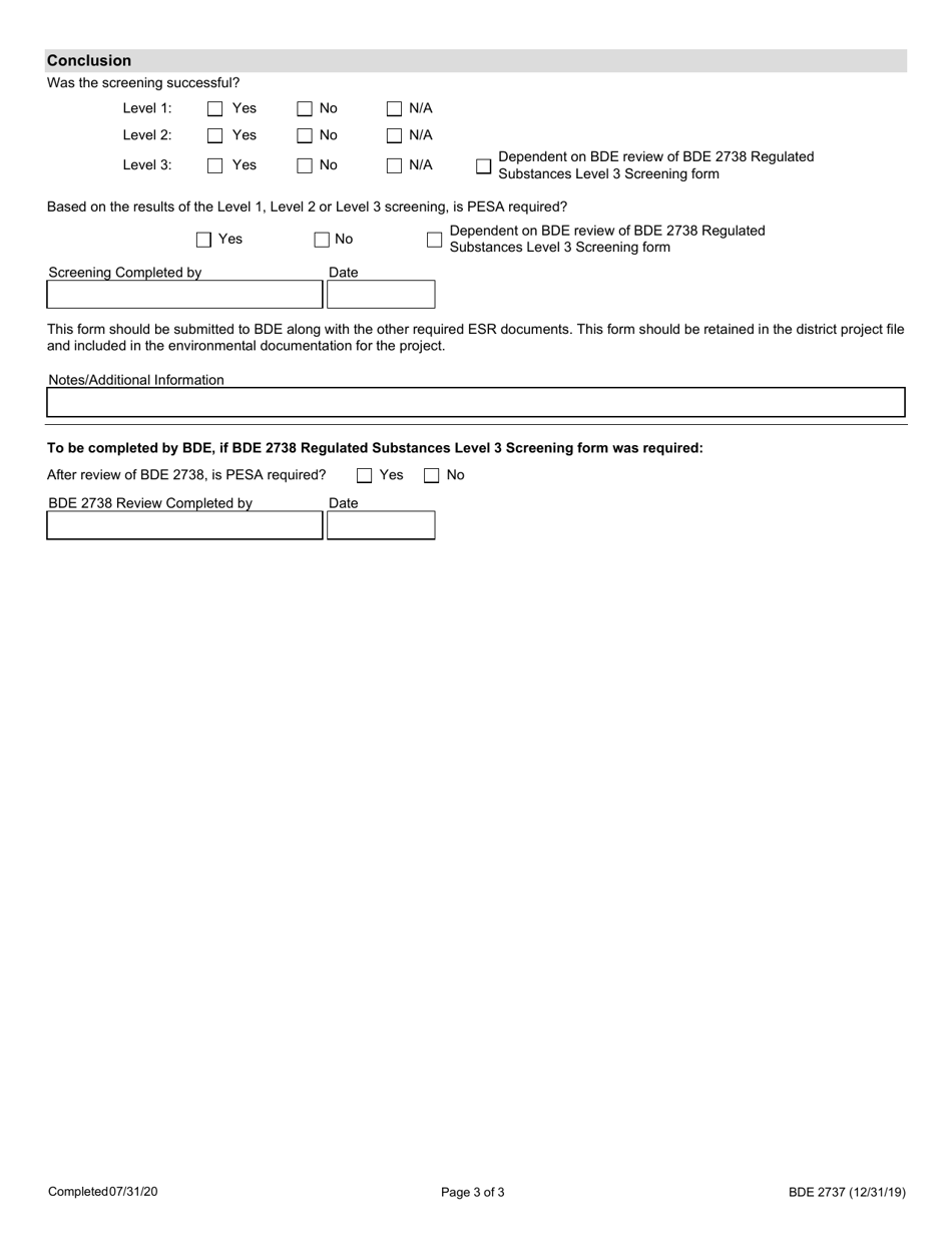Form BDE2737 Regulated Substances Screenings - Illinois, Page 3