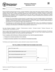 Document preview: Form BDE2900 Disclosure of Business Operations in Iran - Illinois