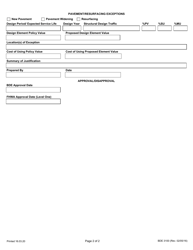 Form BDE3100 Design Exception Request Project Identification - Illinois, Page 2