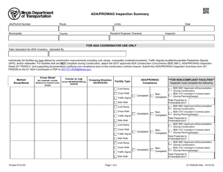 Document preview: Form D1 PD0039 Ada/Prowag Inspection Summary - Illinois