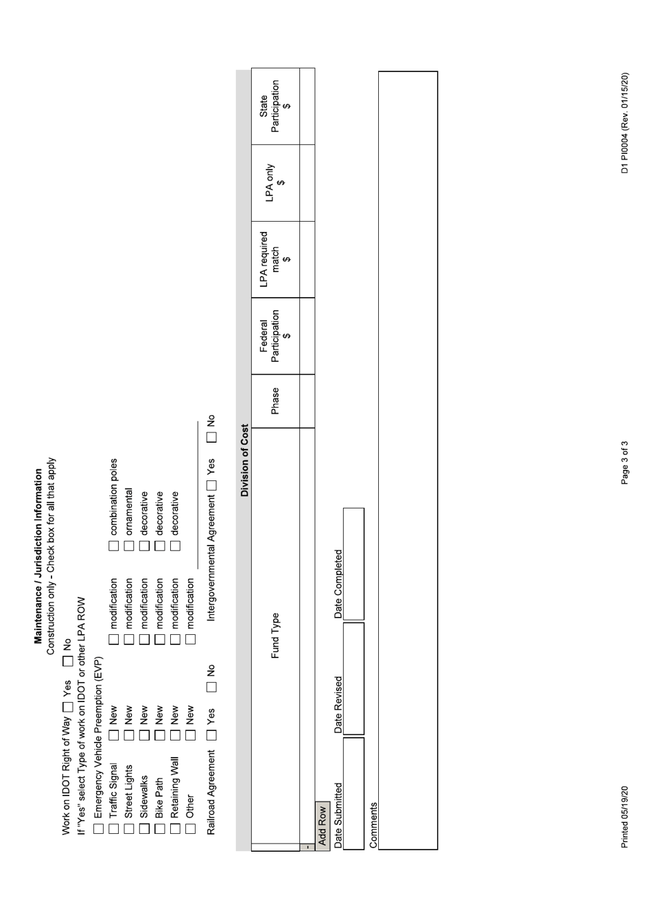 Form D1 PI0004 Project Program Information - Illinois, Page 3