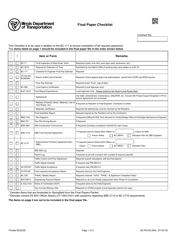 Document preview: Form D5 PI0105 Final Paper Checklist - Illinois