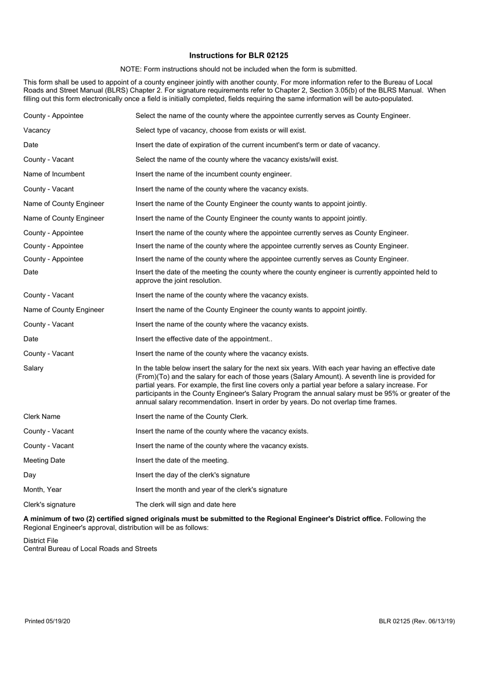 Form BLR02125 Resolution Appointing a County Engineer Jointly With County - Illinois, Page 2