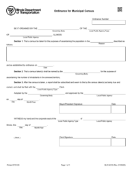 Form BLR04310 Ordinance for Municipal Census - Illinois