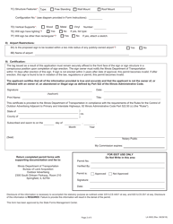 Form LA9002 Application for Outdoor Advertising Permit Business Area Sign - Interstate Highway - Illinois, Page 2