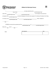 Document preview: Form BLR04311 Affidavit for Municipal Census - Illinois