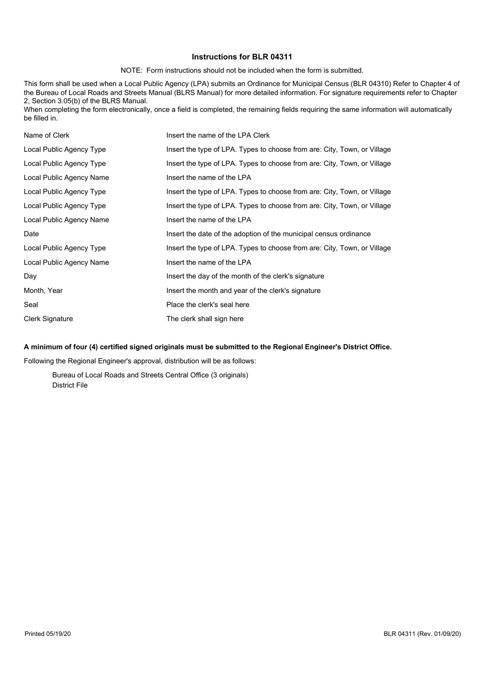 Form BLR04311 Affidavit for Municipal Census - Illinois, Page 2