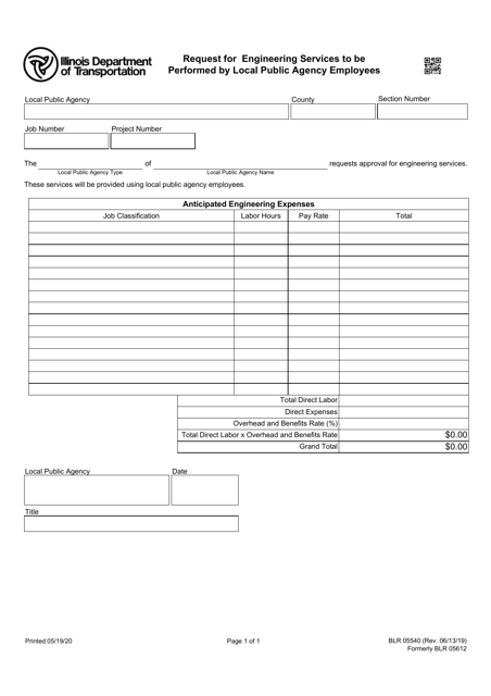 Form BLR05540  Printable Pdf