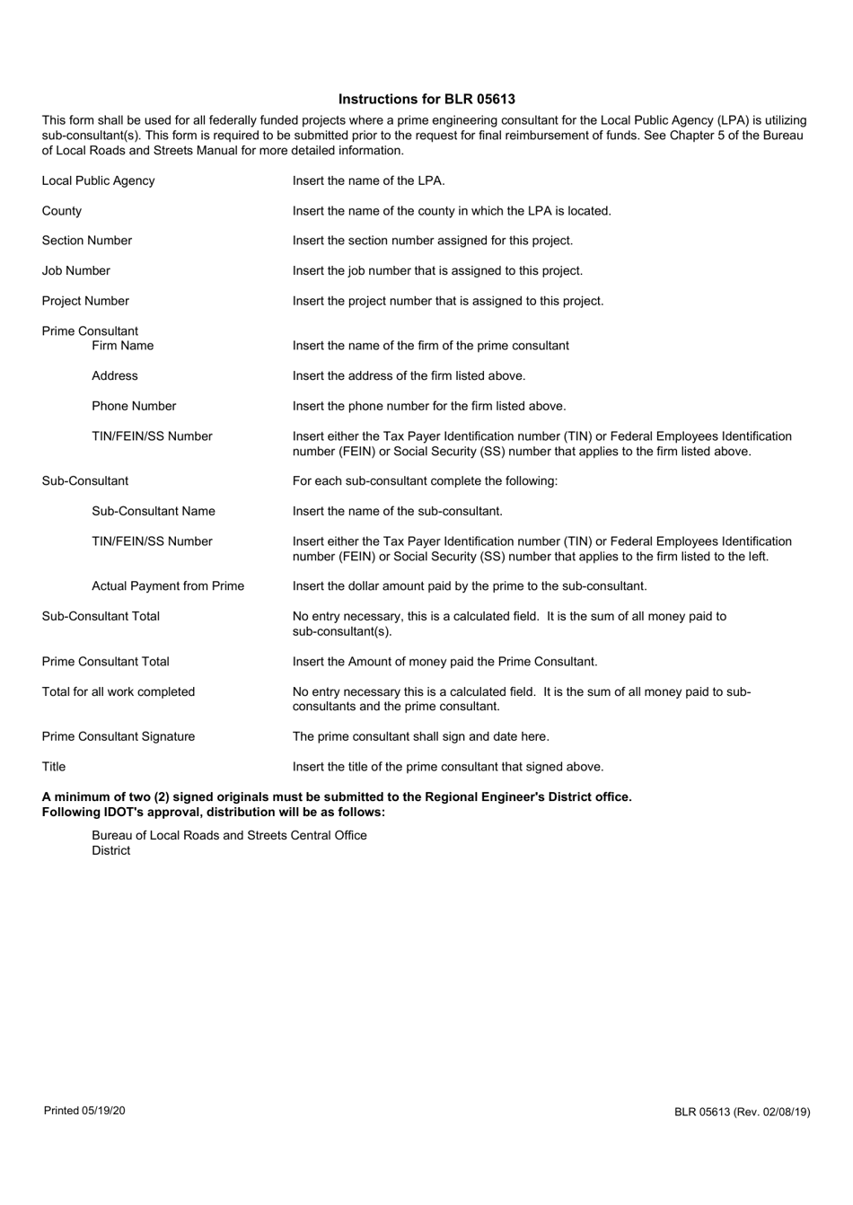 Form BLR05613 Engineering Payment Record - Illinois, Page 2