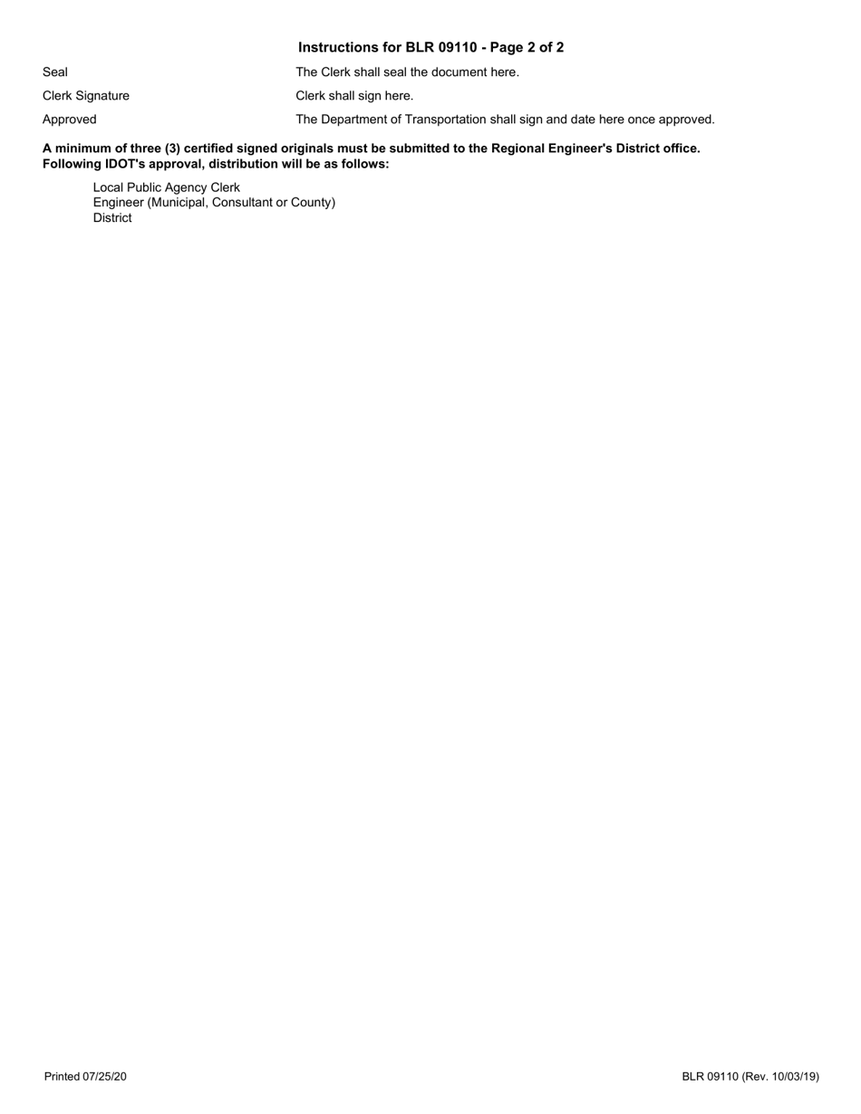 Form BLR09110 Resolution for Improvement Under the Illinois Highway Code - Illinois, Page 3
