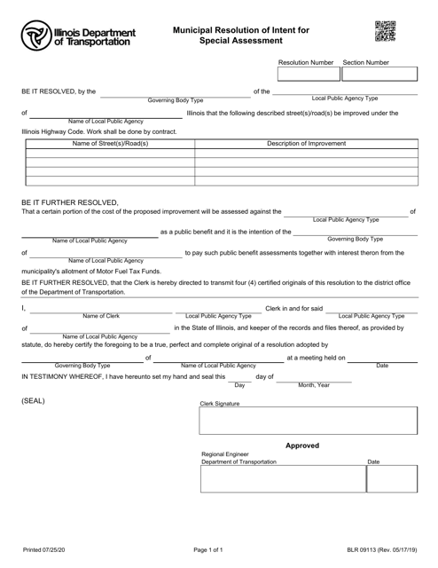 Form BLR09113  Printable Pdf