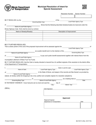 Form BLR09113 Municipal Resolution of Intent for Special Assessment - Illinois