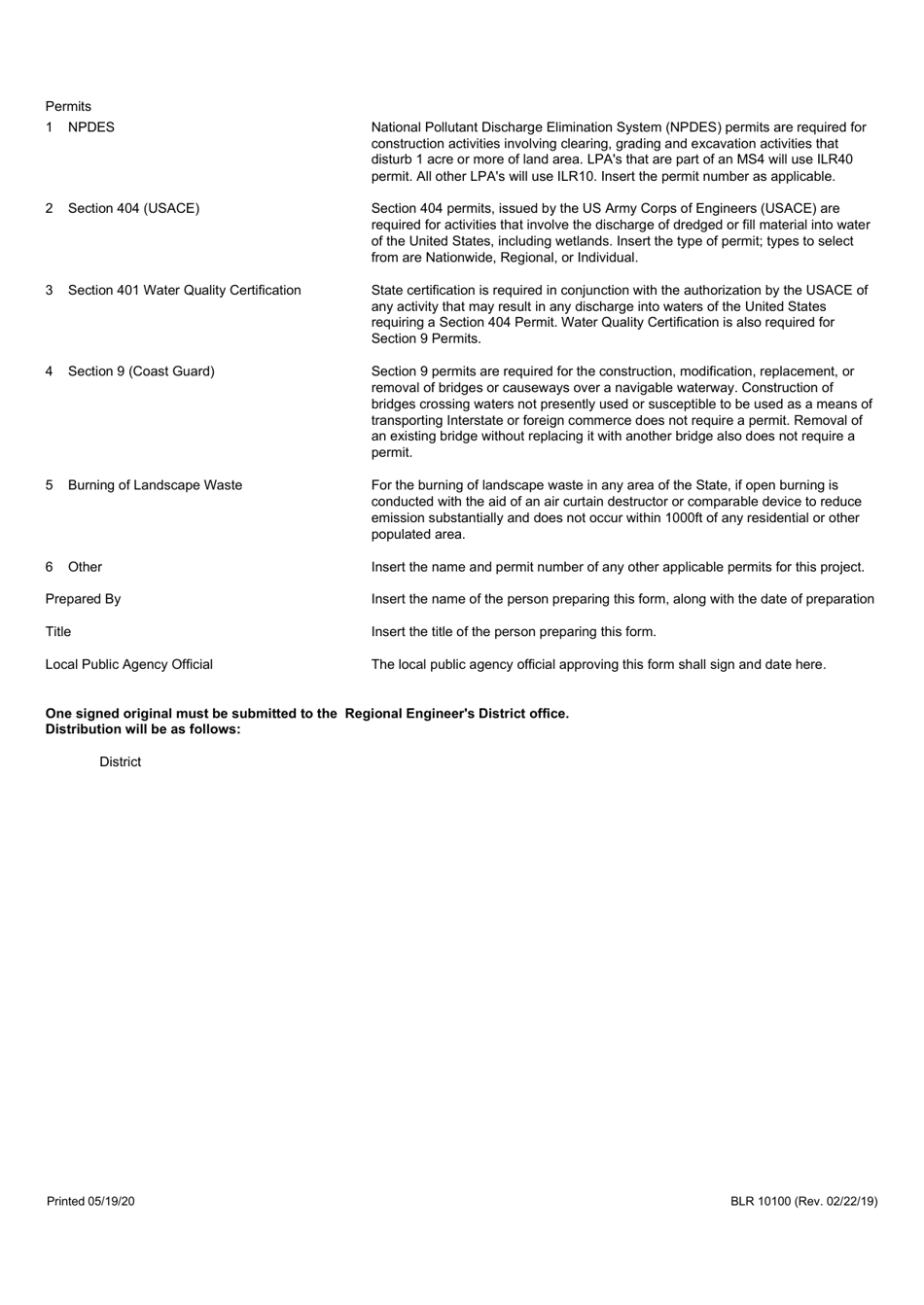 Form BLR10100 Non-federal Certification / Project Status - Illinois, Page 4