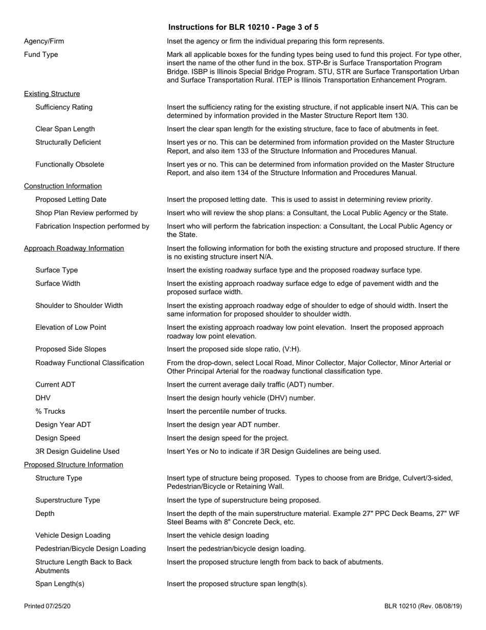 Form BLR10210 Preliminary Bridge Design and Hydraulic Report - Illinois, Page 6