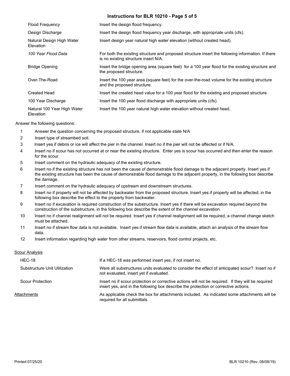 Form BLR10210 Preliminary Bridge Design and Hydraulic Report - Illinois, Page 8