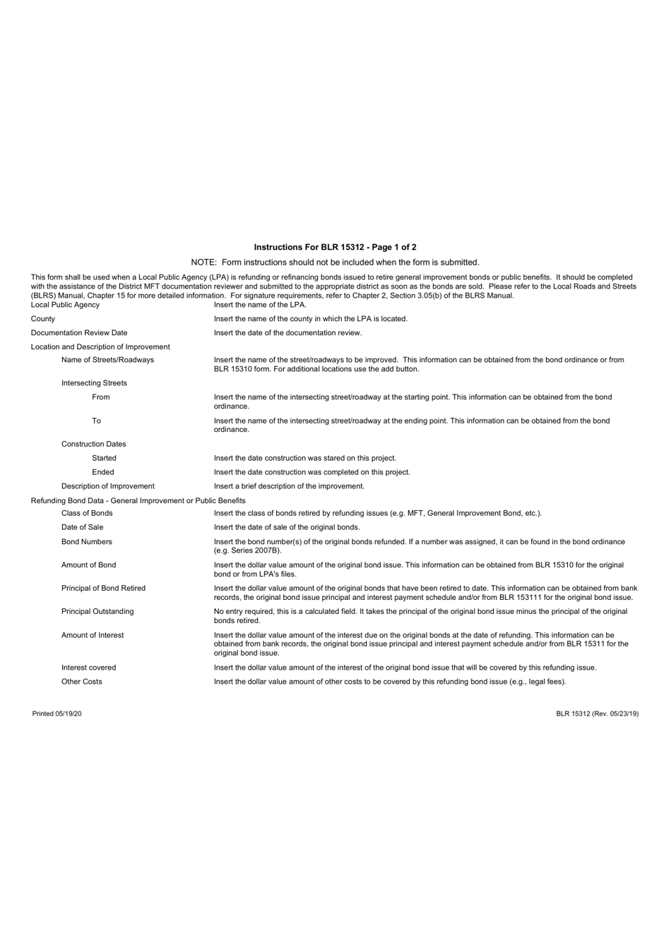Form BLR15312 Refunding or Refinancing Bond Issues - Issued to Retire General Improvement Bonds or Public Benefits - Illinois, Page 2