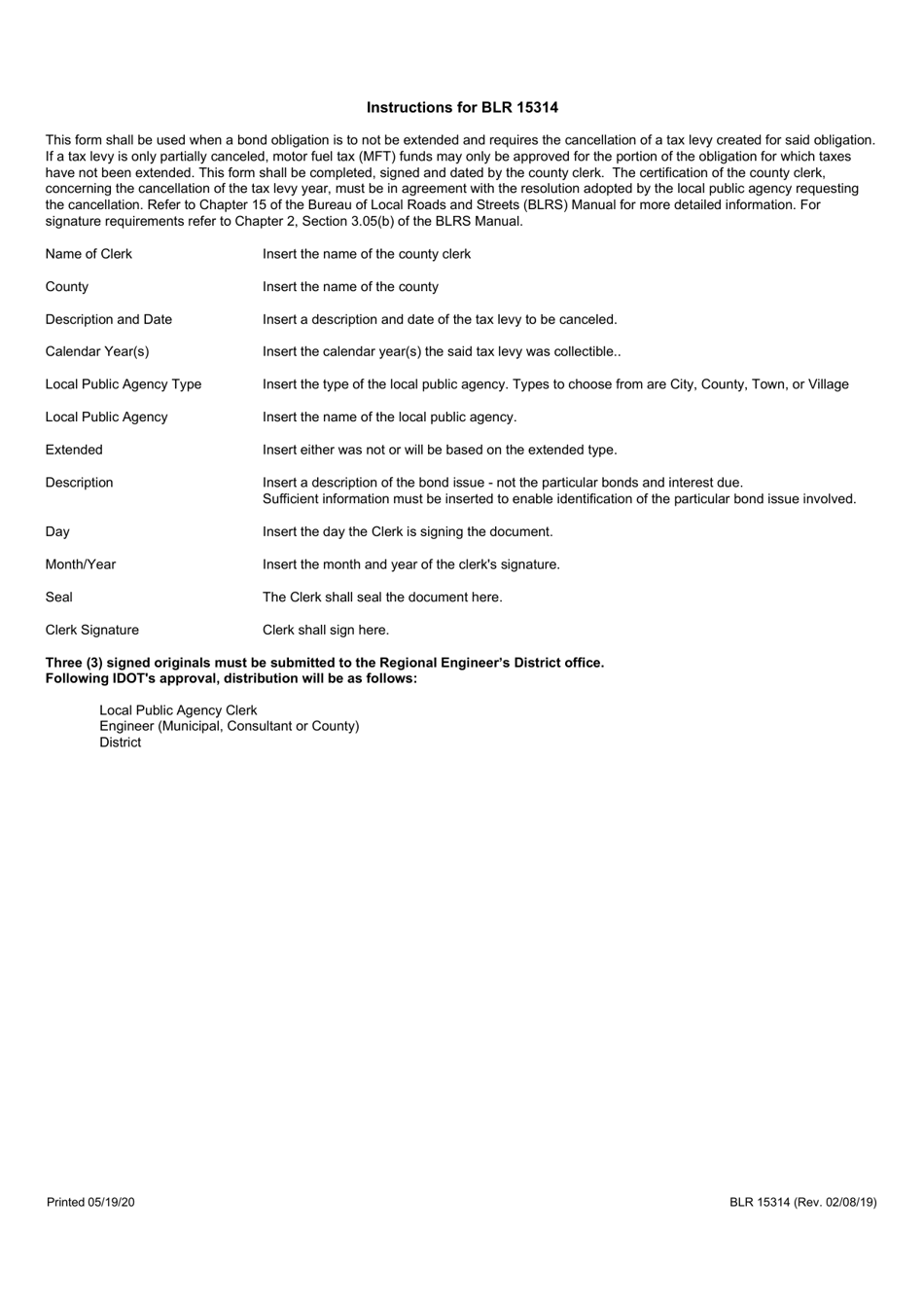 Form BLR15314 Certification of Cancellation of Tax Levy - Illinois, Page 2