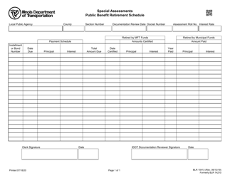 Form BLR15413 Special Assessments - Public Benefit Retirement Schedule - Illinois