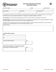 Form BLR24310 Unit Prices Agreement for Federal Day Labor Projects - Illinois