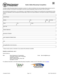 Document preview: Form BLR TT002 Build a Better Mousetrap Competition - Illinois