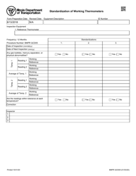 Document preview: Form BMPR QCD05 Standardization of Working Thermometers - Illinois