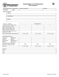 Document preview: Form BMPR QCD19 Standardization of 5.5 Lb Mechanical Soil Compactor - Illinois