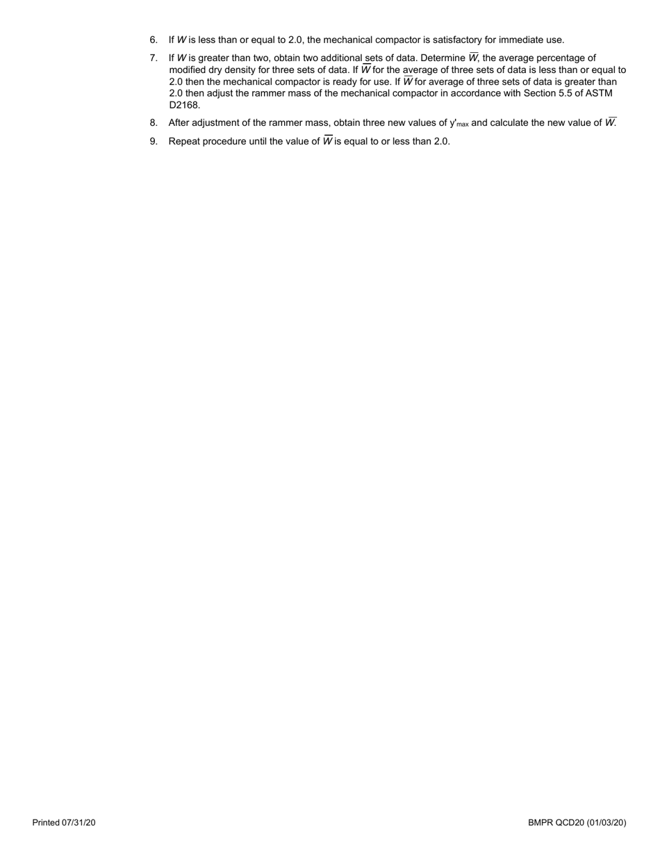 Form BMPR QCD20 Standardization of 10 Lb Mechanical Soil Compactor - Illinois, Page 3