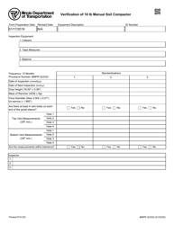 Form BMPR QCD22 Verification of 10 Lb Manual Soil Compactor - Illinois