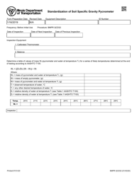 Form BMPR QCD32 Standardization of Soil Specific Gravity Pycnometer - Illinois