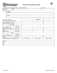 Form BMPR QCD09 Check of Conical Mold &amp; Tamper - Illinois
