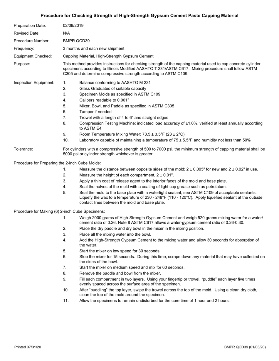 Form BMPR QCD39 Verification of Gypsum Capping Material - Illinois, Page 3